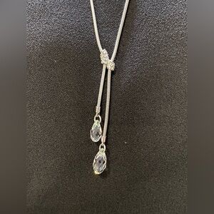 Swarovski Vintage Gillian Y Crystal and Silver Necklace
